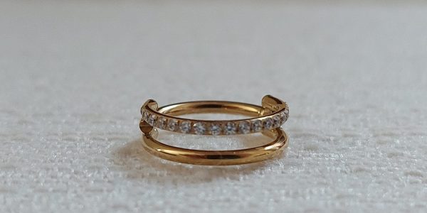Piercing Argola Duas Linhas Titânio