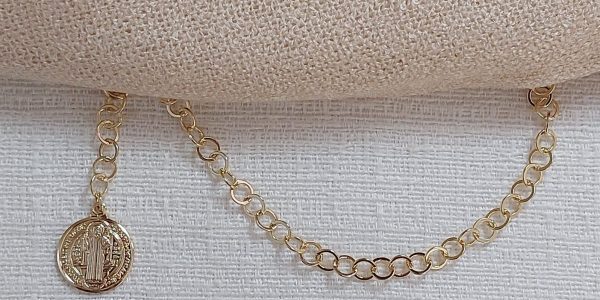 Pulseira Elo Redondo Medalha São Bento
