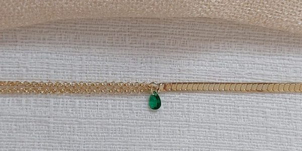Pulseira Elo Duplo Pingente Gota