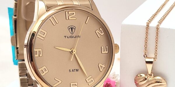 Relógio feminino Tuguir Em Aço Inox Banhado