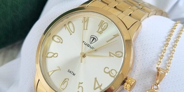 Relógio Feminino Tuguir Em Aço Inox (dourado)