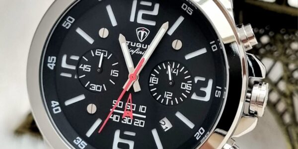 Relógio Masculino Tuguir Pulseira Em Couro Preto